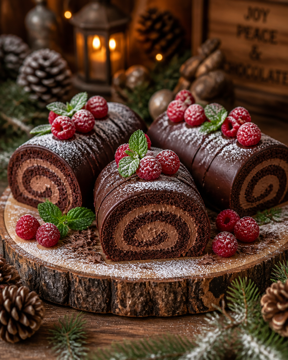 Easy Christmas Yule Log Cake — Buche de Noel