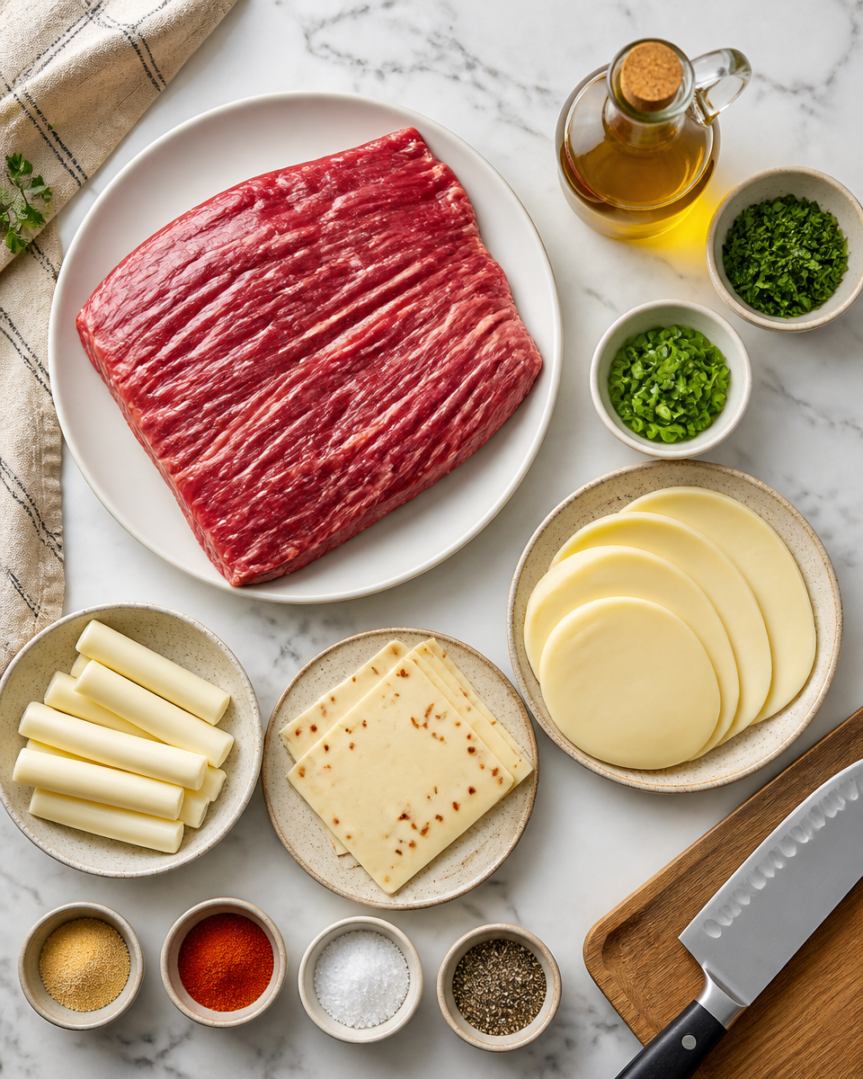 Rolled Steak Bites Stuffed with Cheese