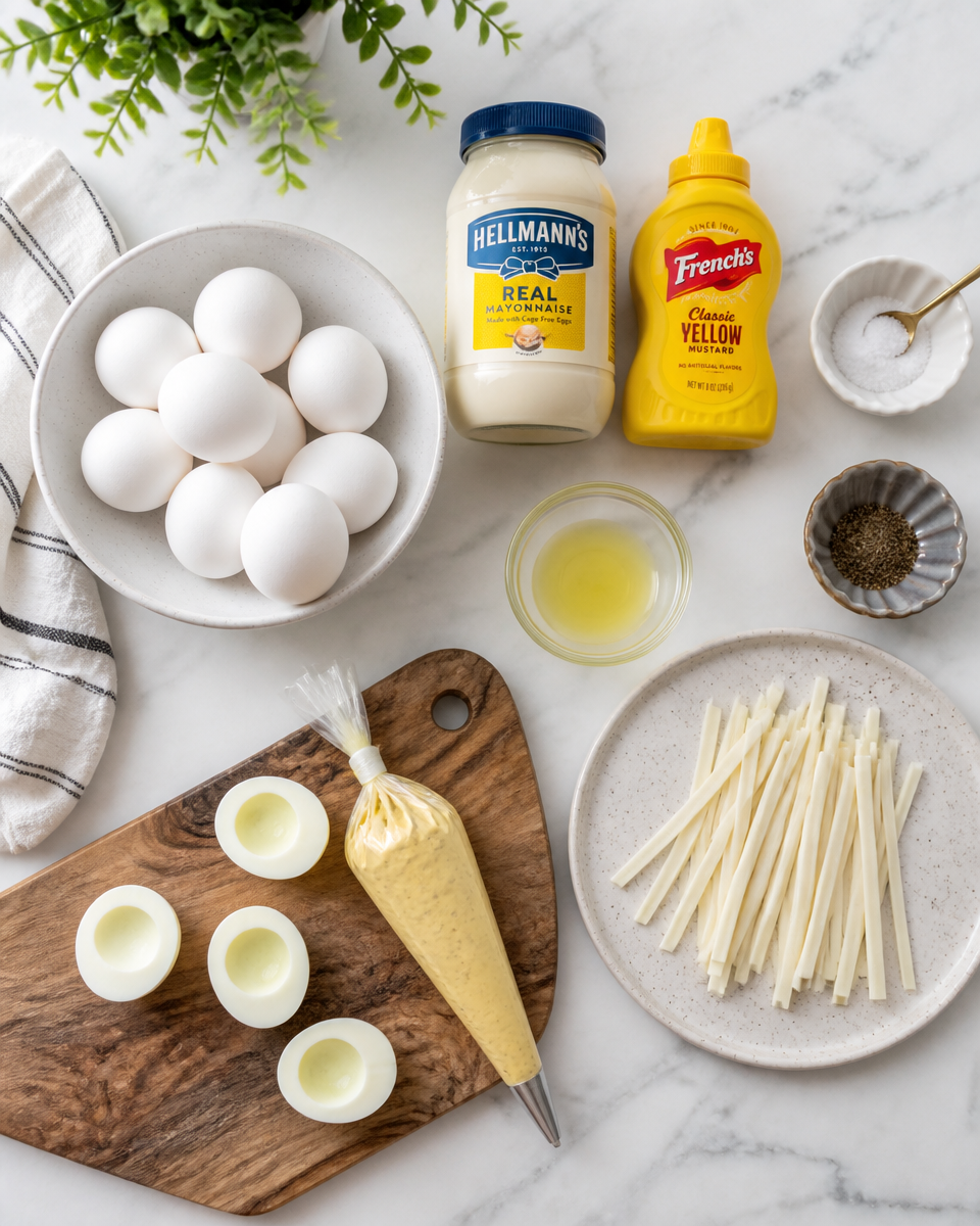 Easy Halloween Deviled Eggs — Mummy Style