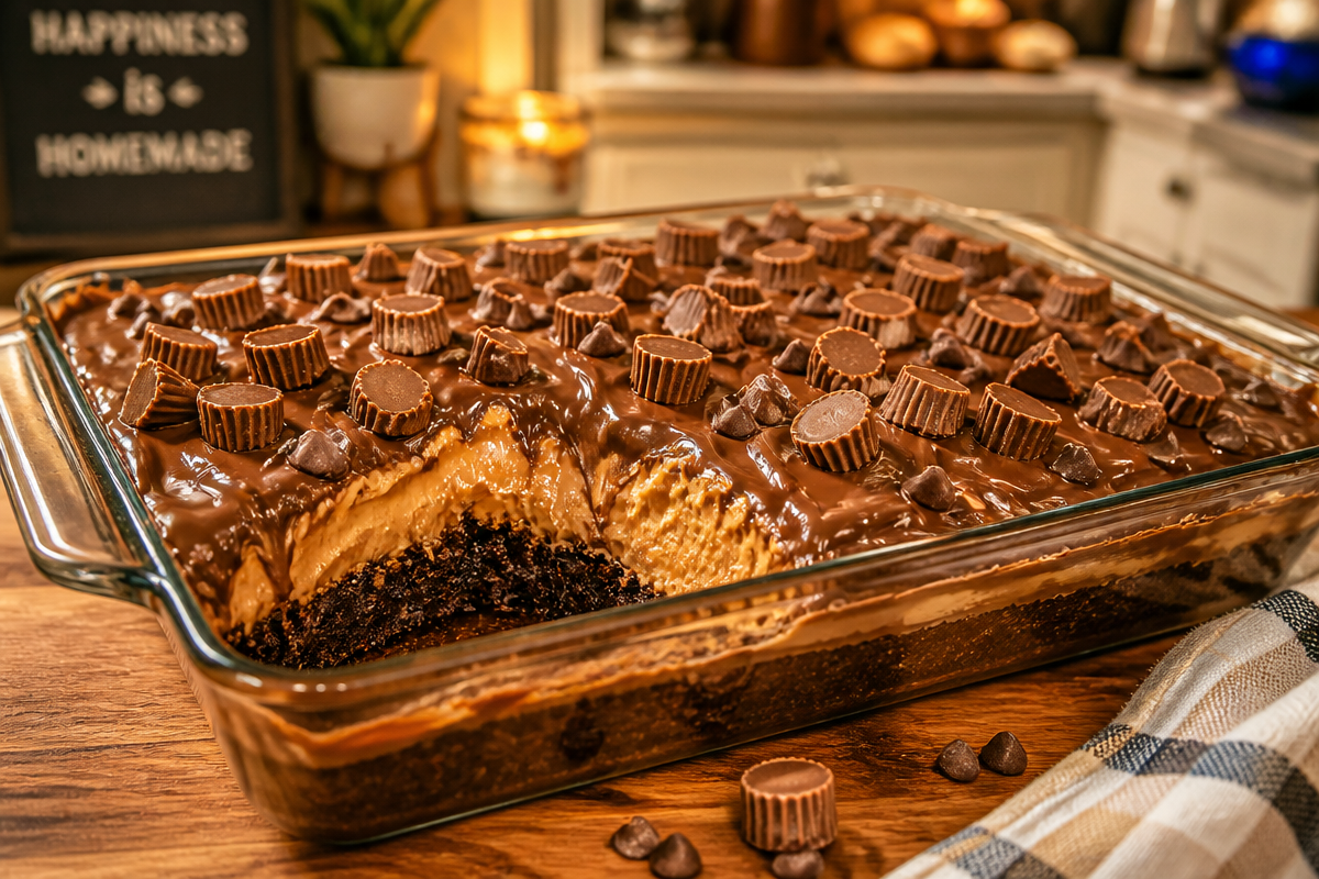 Decadent Reese&rsquo;s Peanut Butter Earthquake Cake to Indulge In