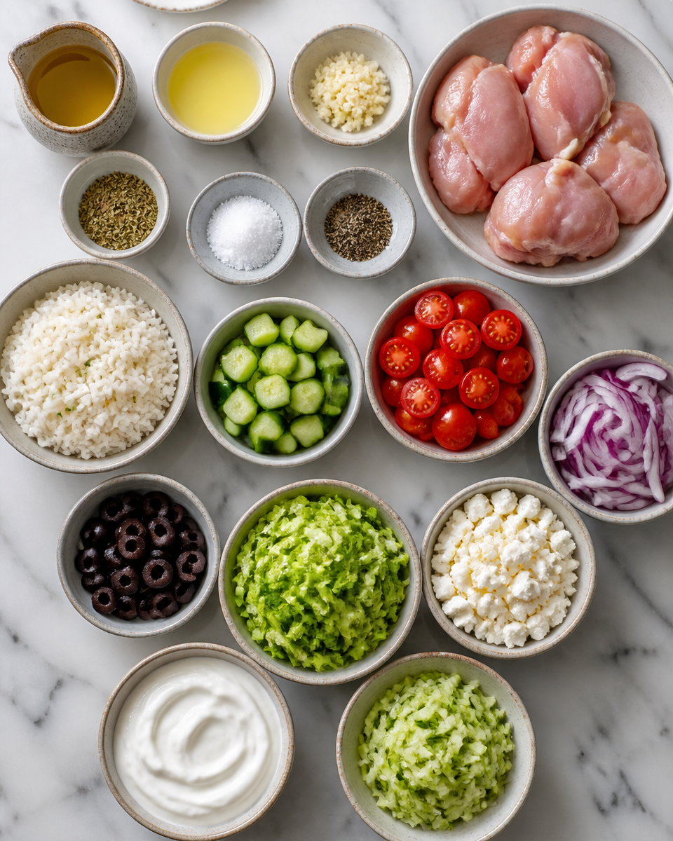 greek chicken bowls
