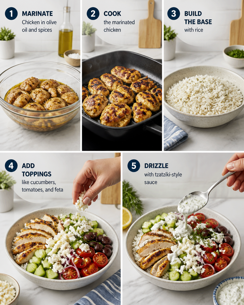 greek chicken bowls