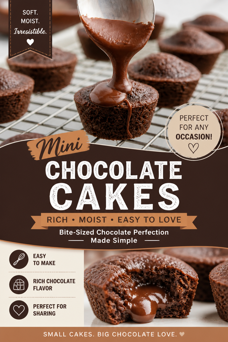 Easy Texas Sheet Cake Bites — Chocolate Mini Cakes