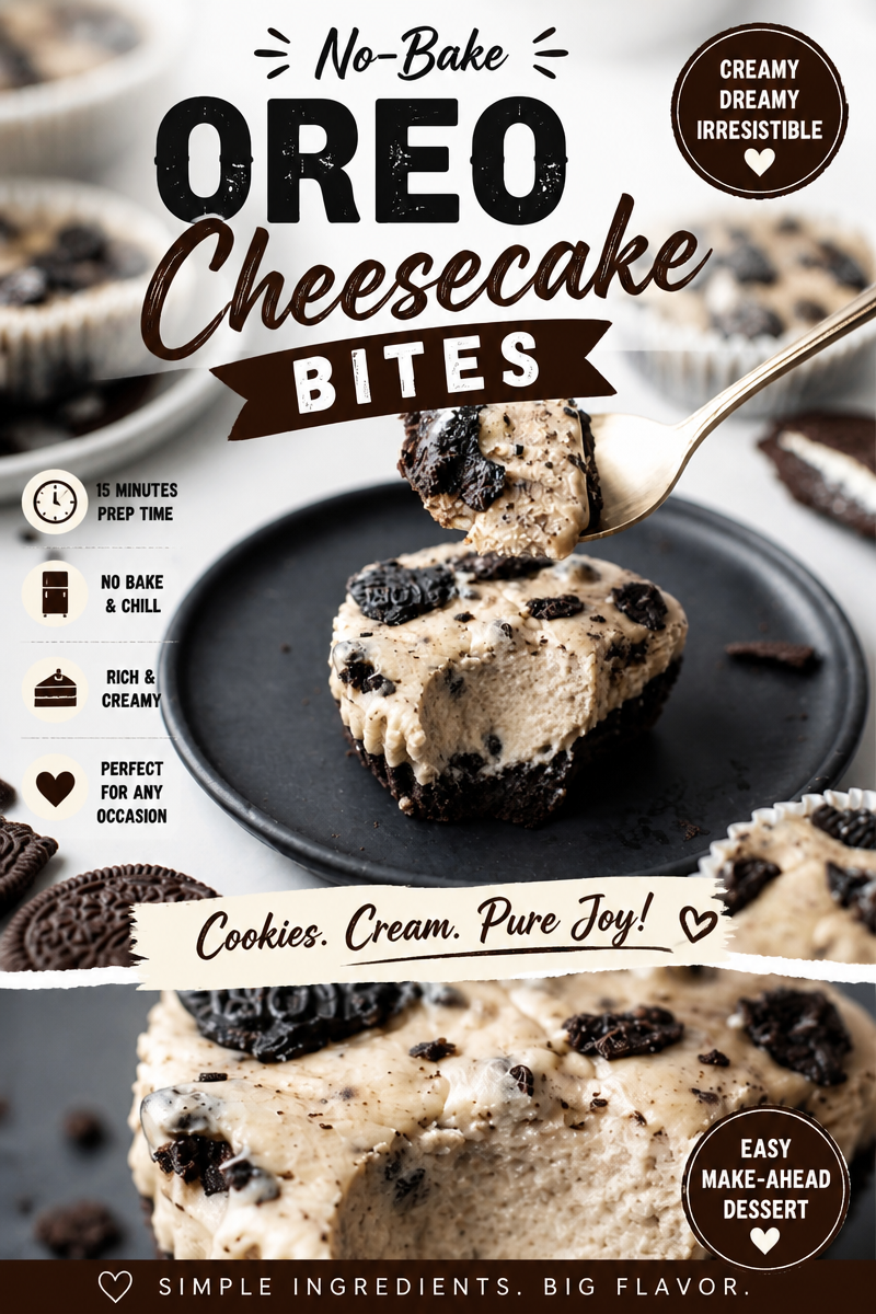 Easy Oreo Cheesecake Bites — No Bake Mini Dessert