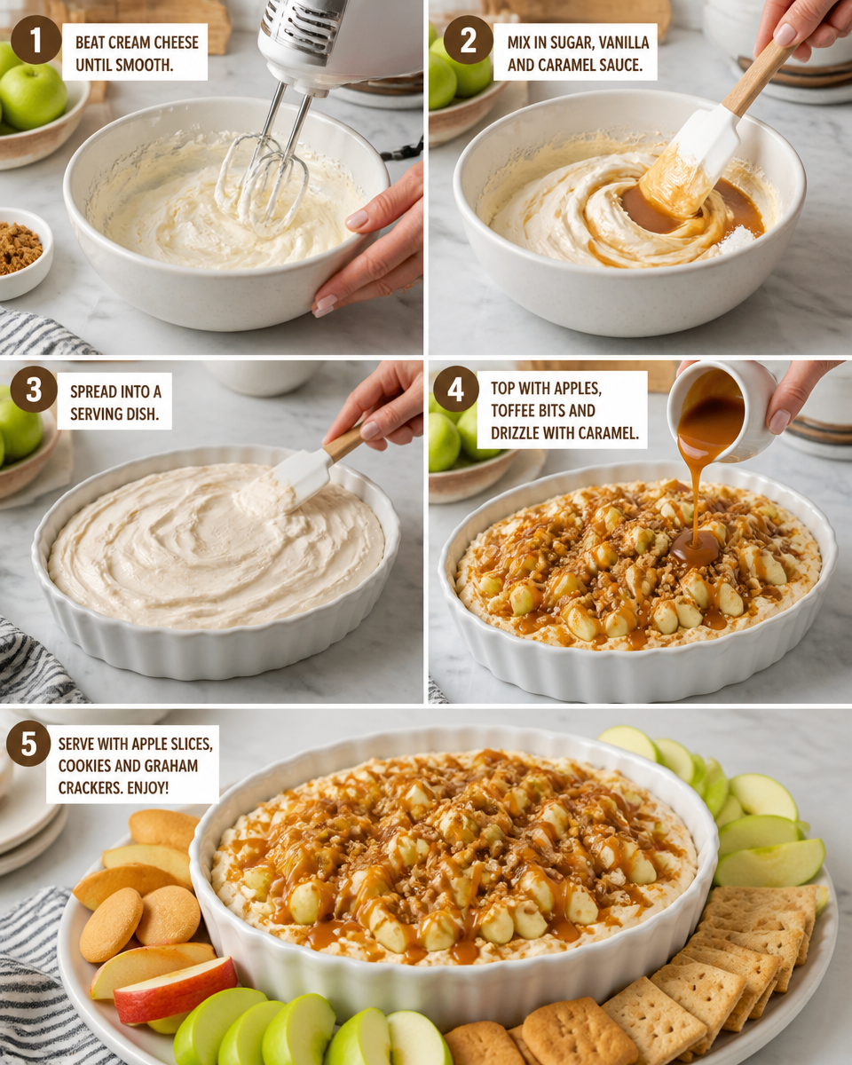 Easy Caramel Apple Cheesecake Dip — Cream Cheese Party