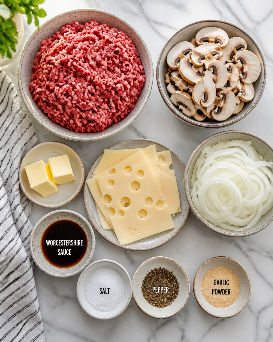 Mushroom Swiss Burger Foil Packets