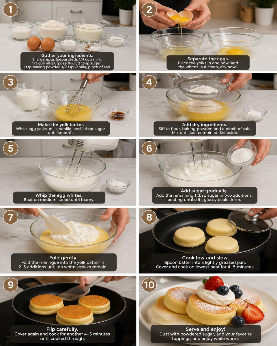 Easy Japanese Fluffy Pancakes