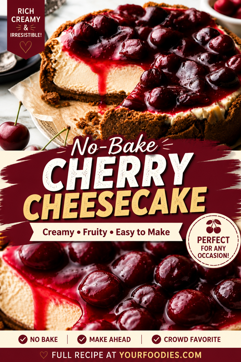 Cherry Cheesecake Recipe with Pistachio Crus
