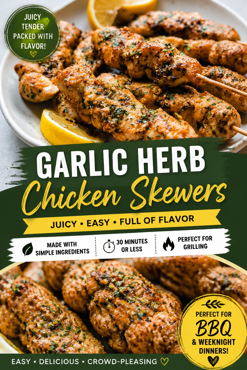 Easy Garlic Parmesan Chicken Skewers