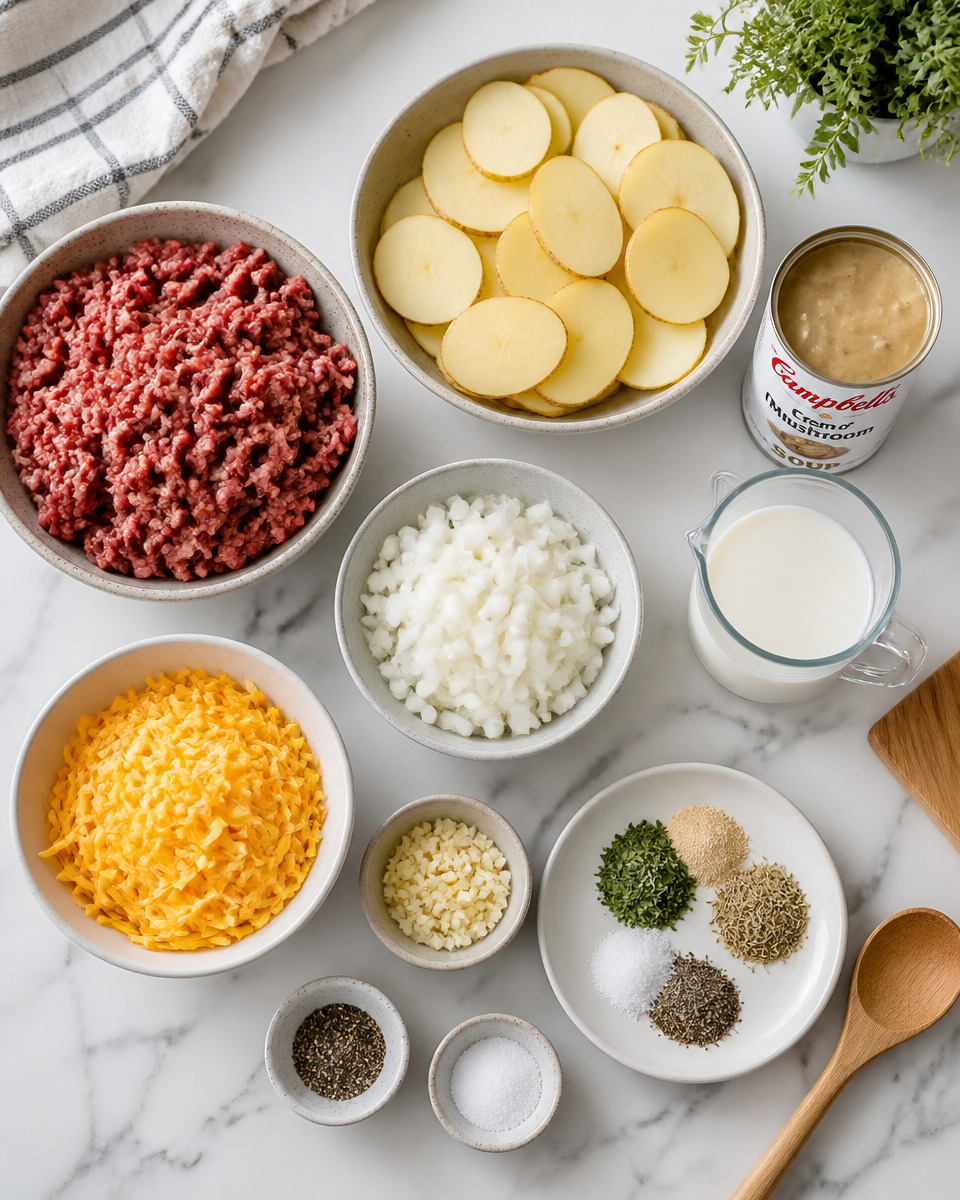Easy Hamburger Potato Casserole