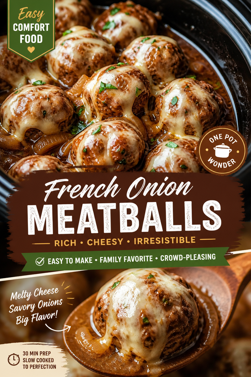 Easy French Onion Meatballs — Crockpot Recipe