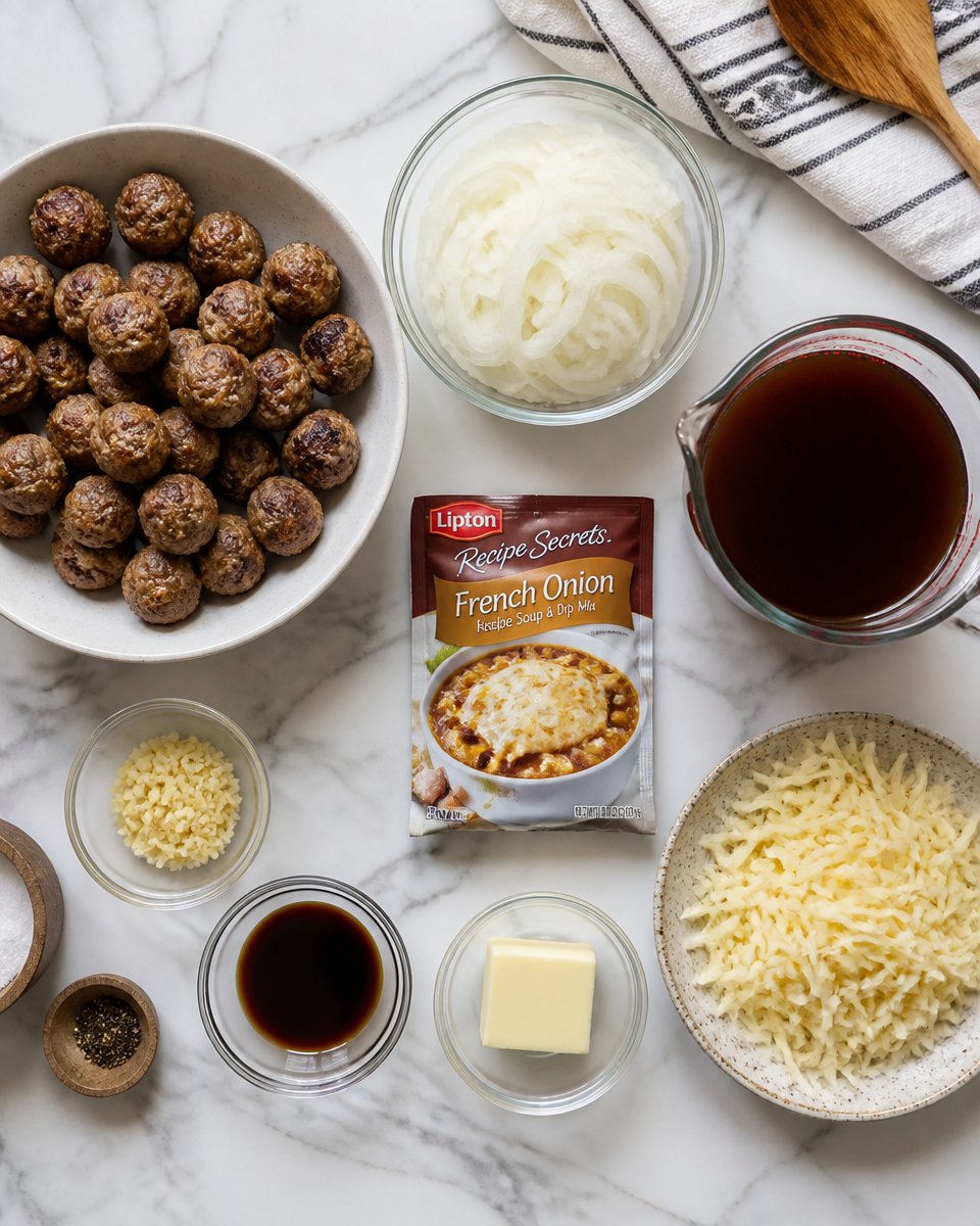 Easy French Onion Meatballs — Crockpot Recipe