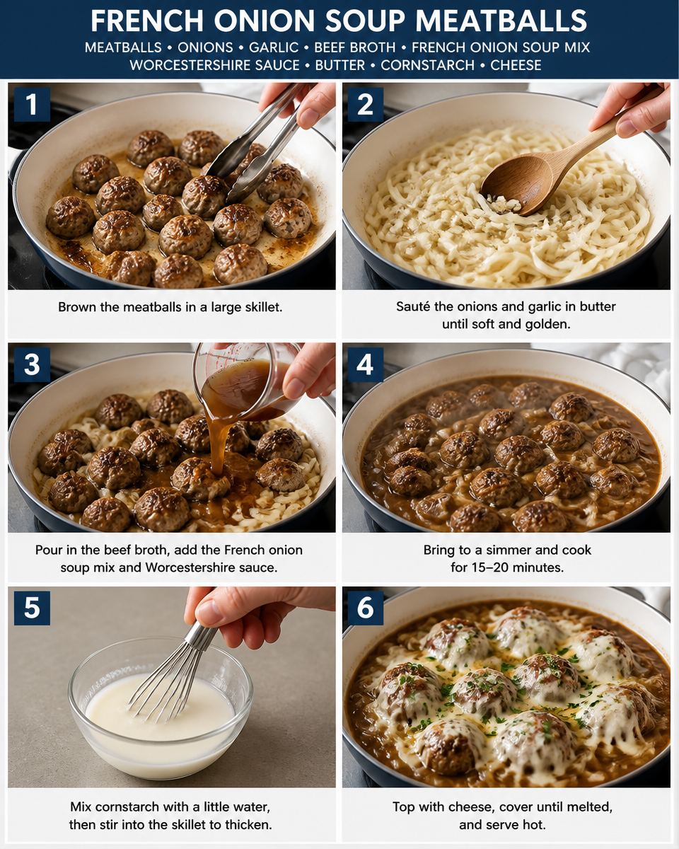 Easy French Onion Meatballs — Crockpot Recipe
