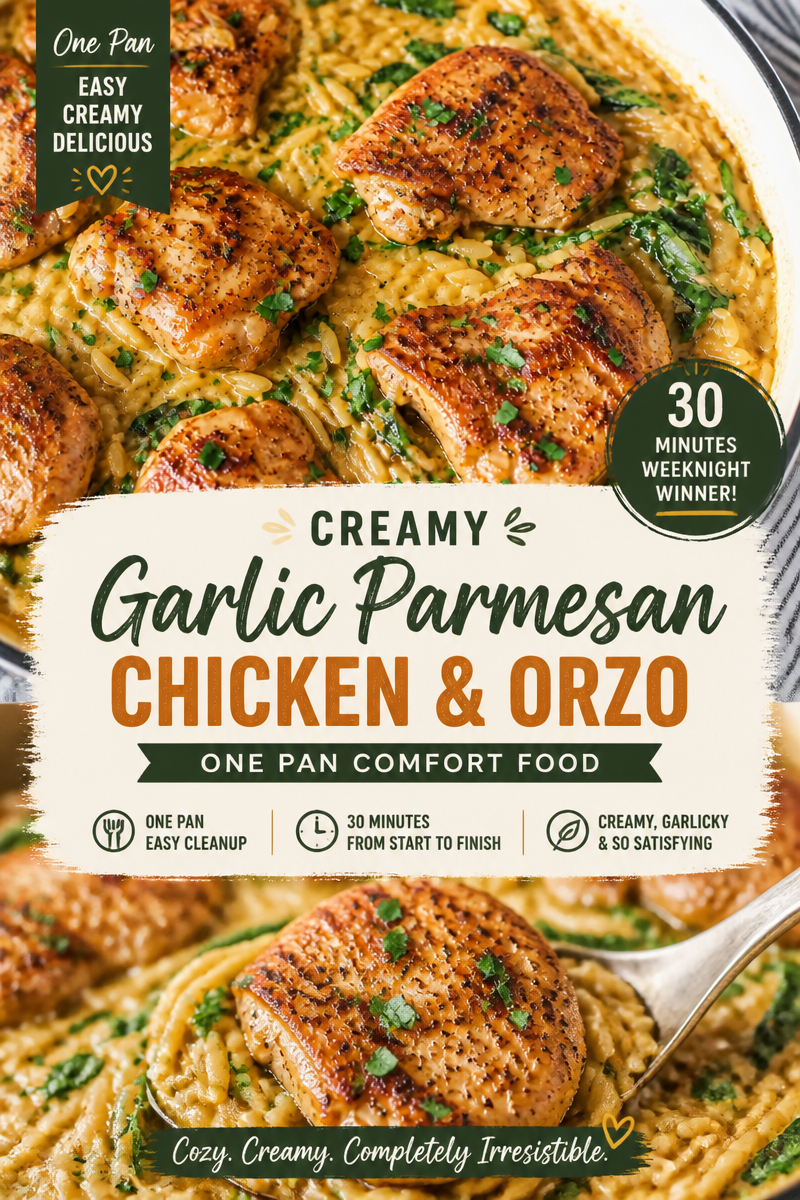 Easy Chicken Orzo Recipe — One Pot Creamy