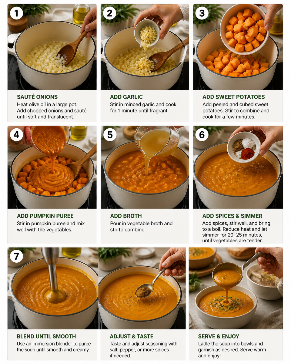 Easy Pumpkin Sweet Potato Soup