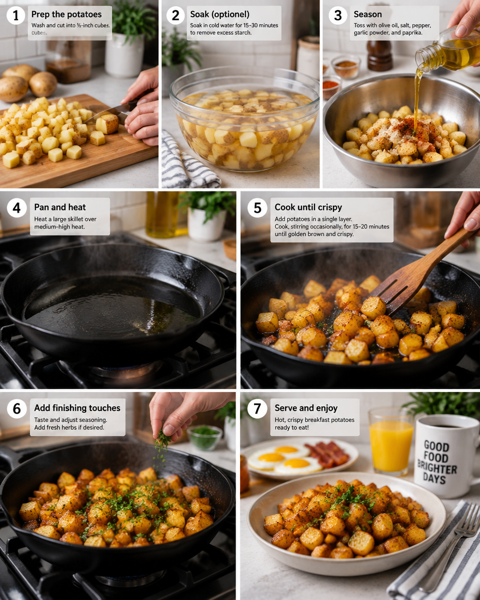 Easy Breakfast Potatoes Recipe — Crispy Skillet