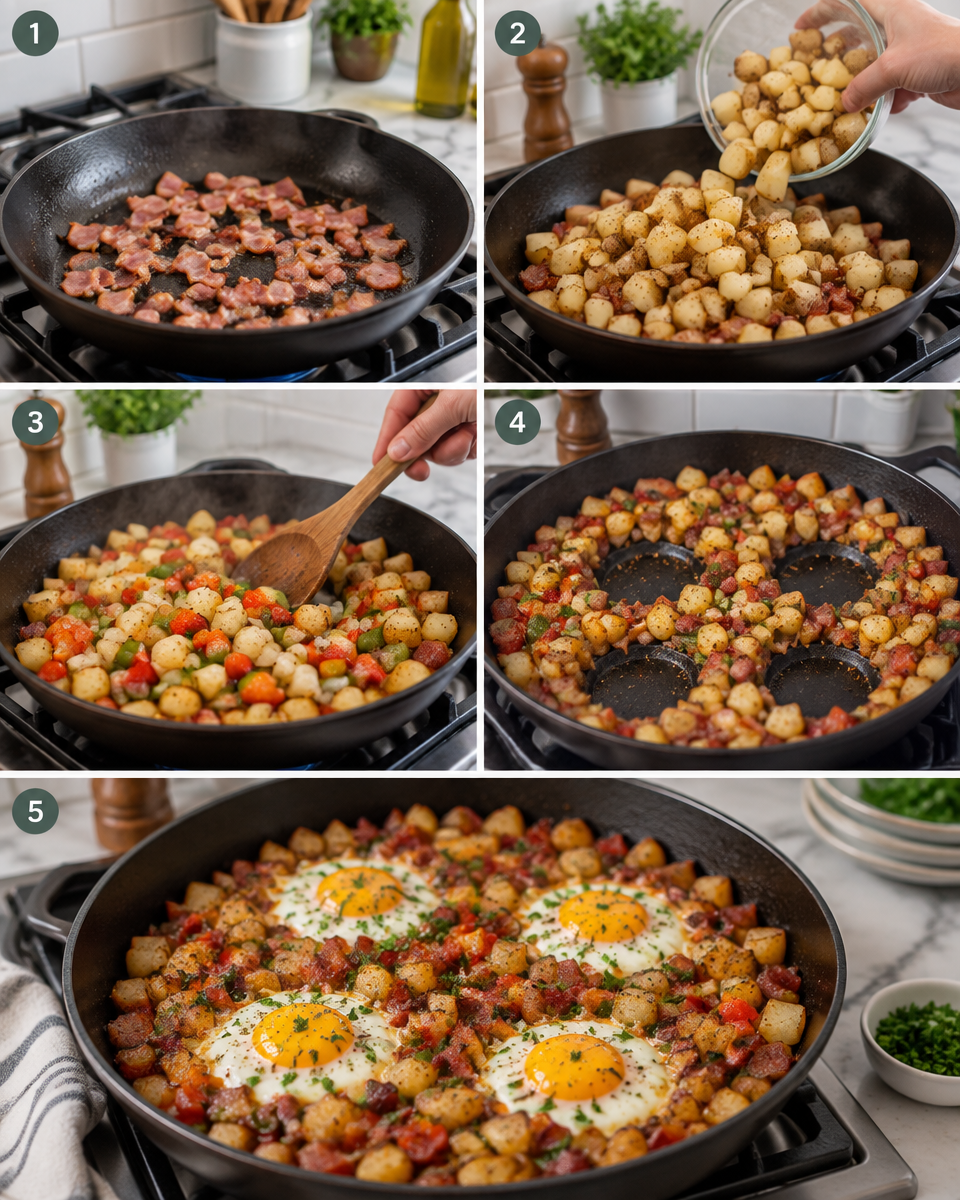 Easy Breakfast Skillet Recipe — Egg and Potato