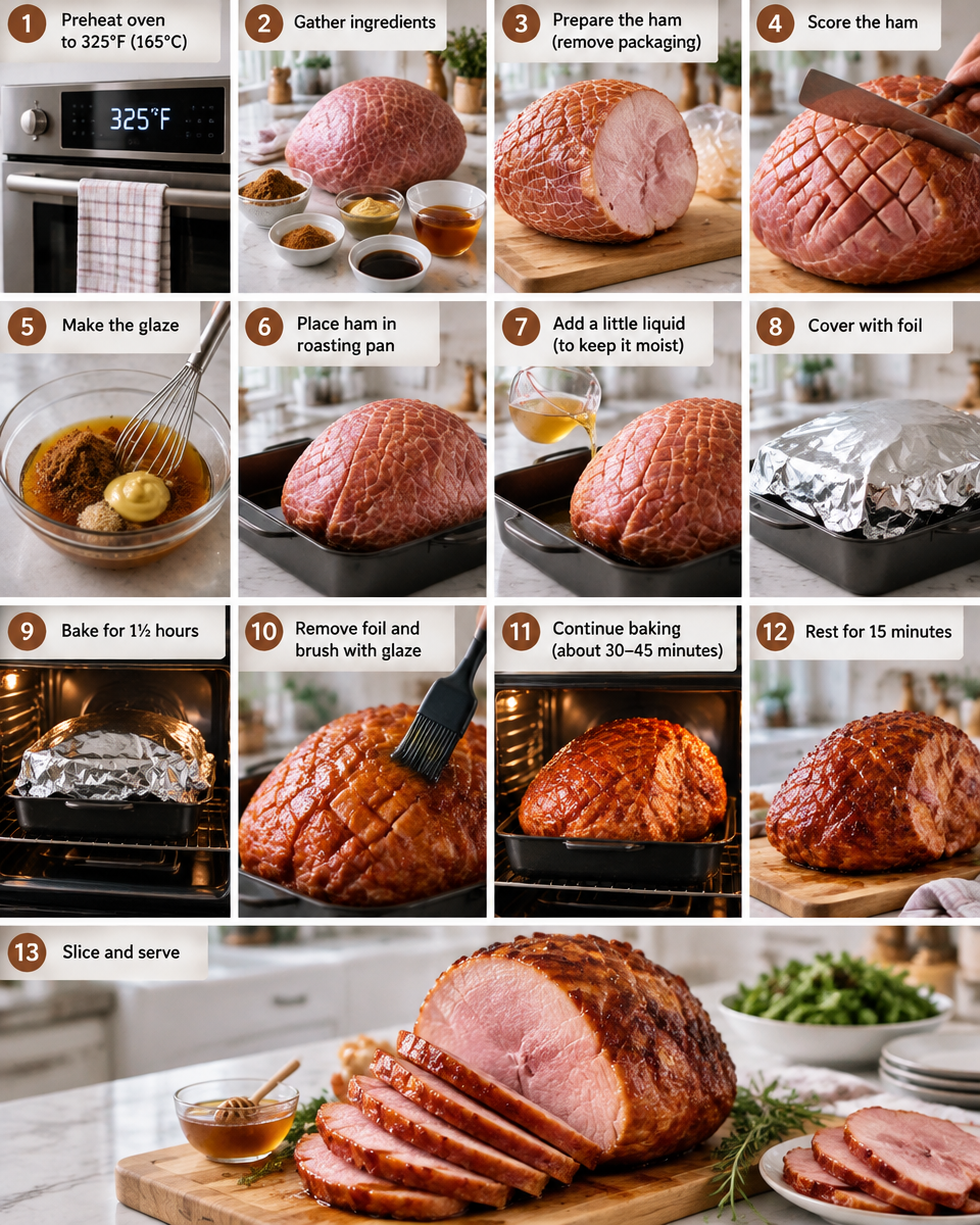 Easy Honey Baked Ham Recipe — Glazed Brown Sugar