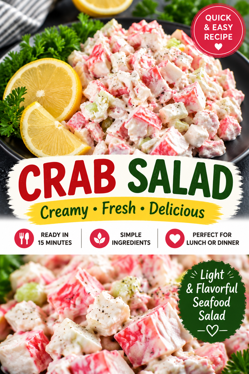 Easy Crab Salad Recipe — Imitation Seafood Salad