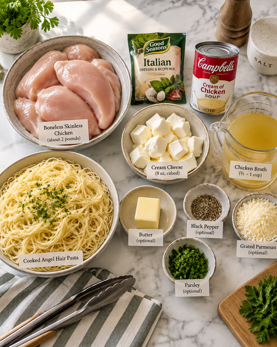 Easy Crockpot Angel Chicken — Pasta Recipe