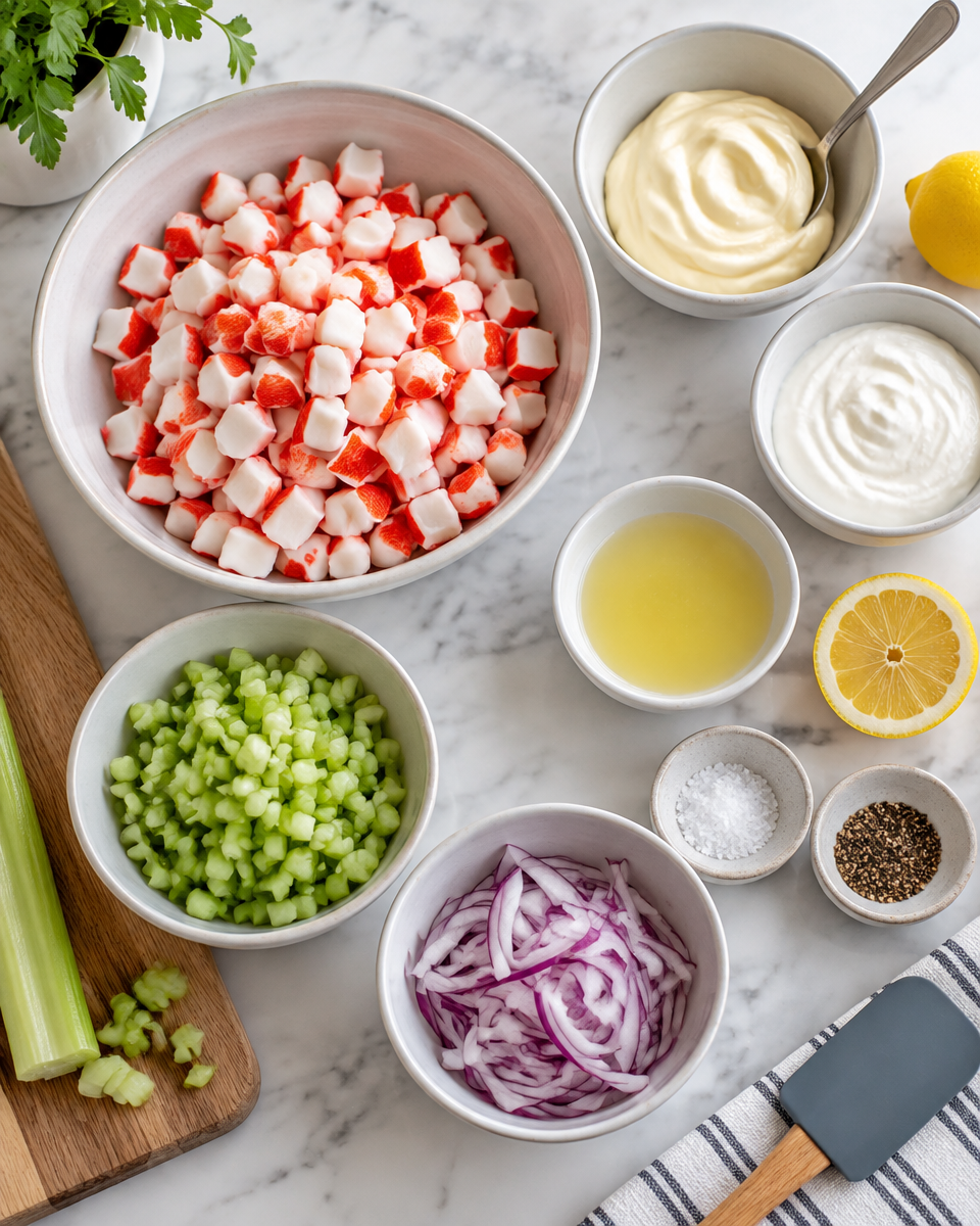 Easy Crab Salad Recipe — Imitation Seafood Salad