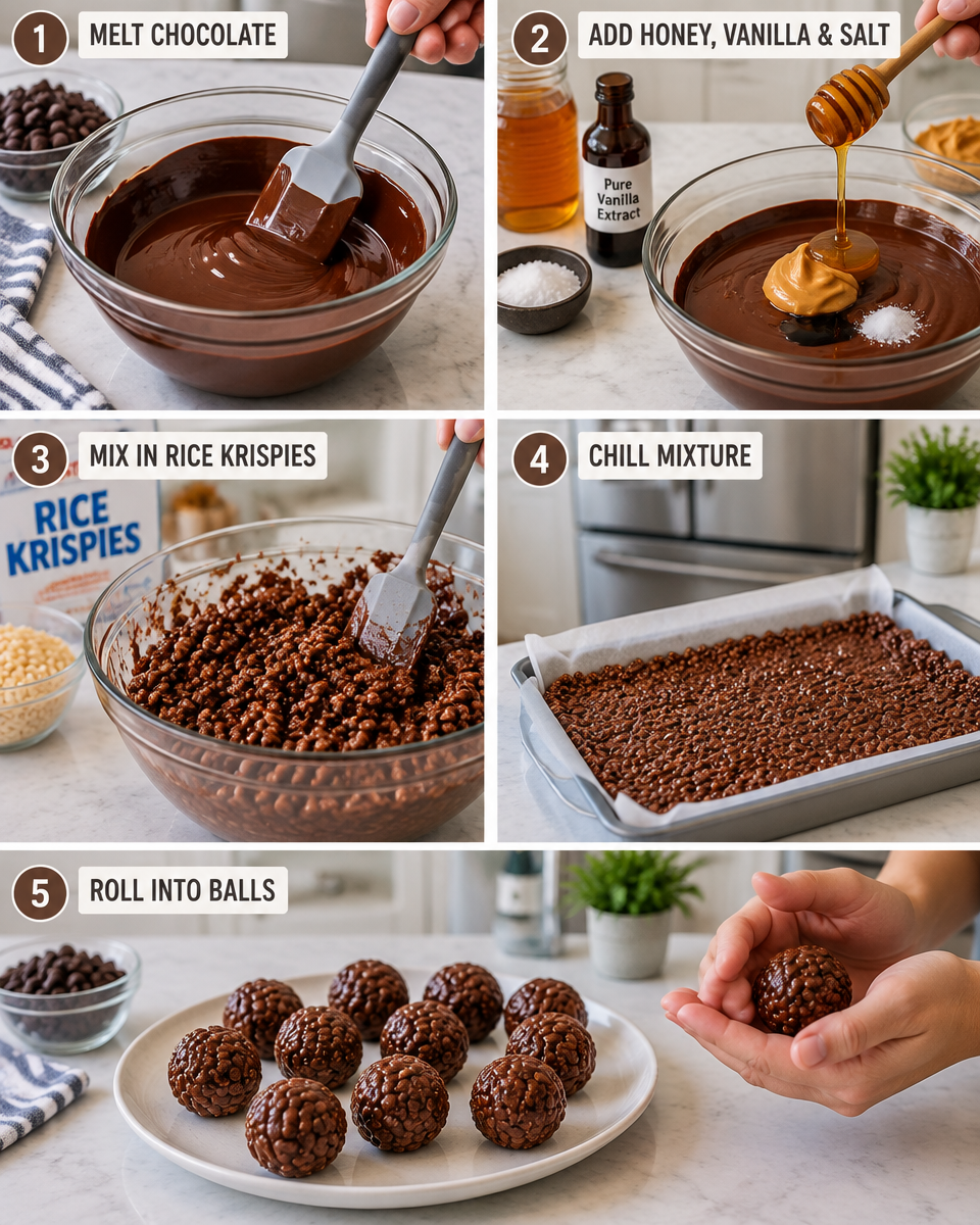 Easy Chocolate Rice Krispie Treats — No Bake Balls
