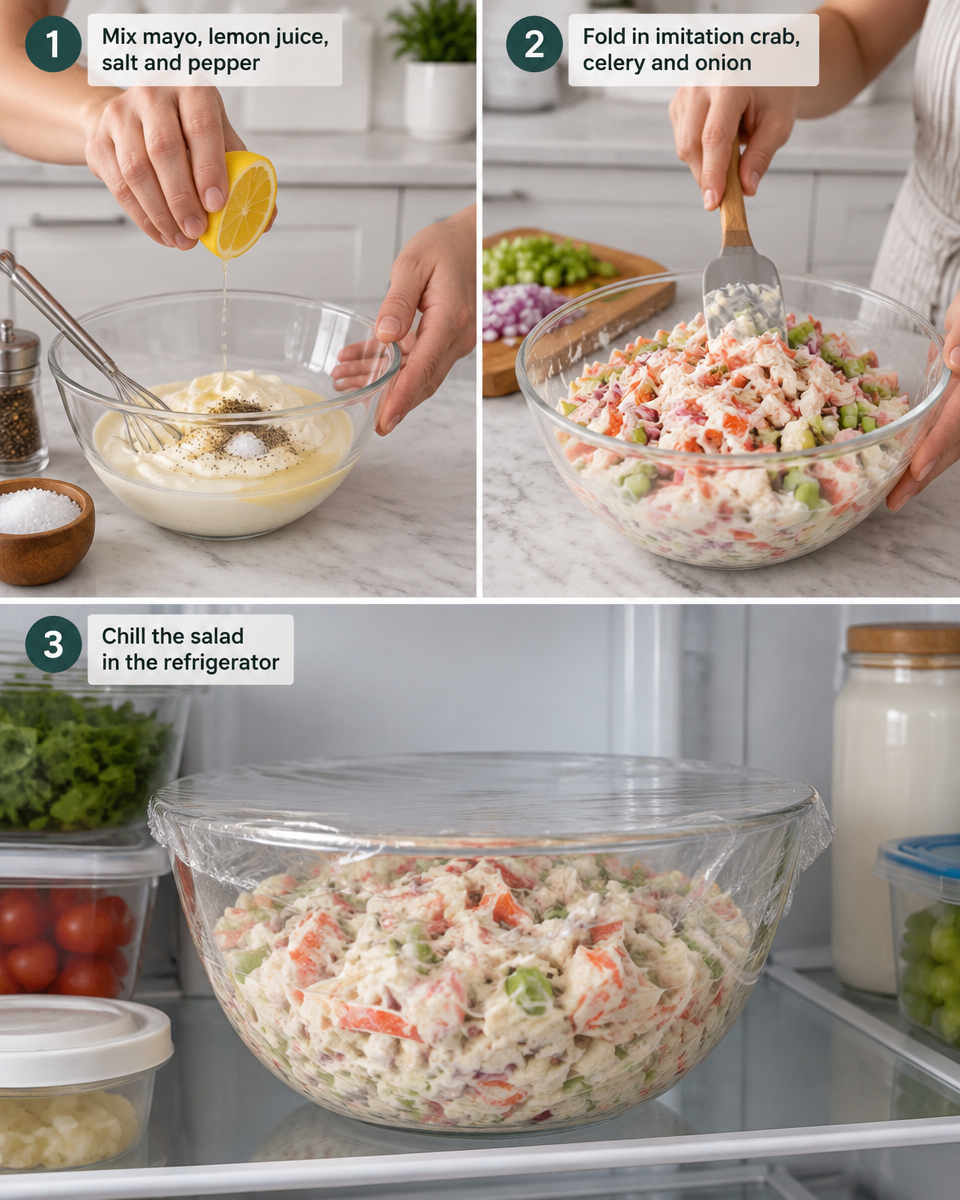 Easy Crab Salad Recipe — Imitation Seafood Salad