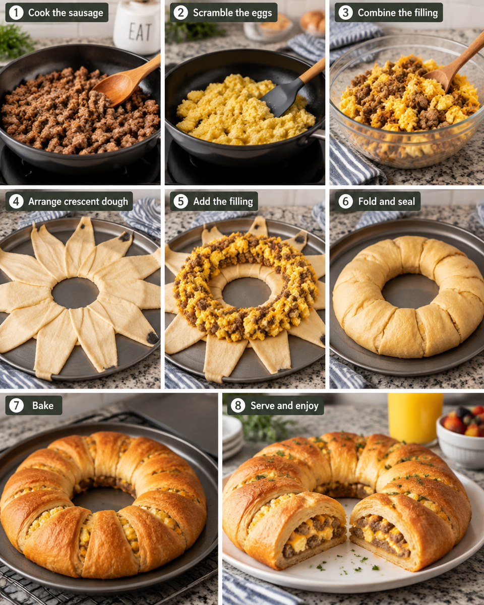 Easy Sausage Crescent Ring — Breakfast Recipe