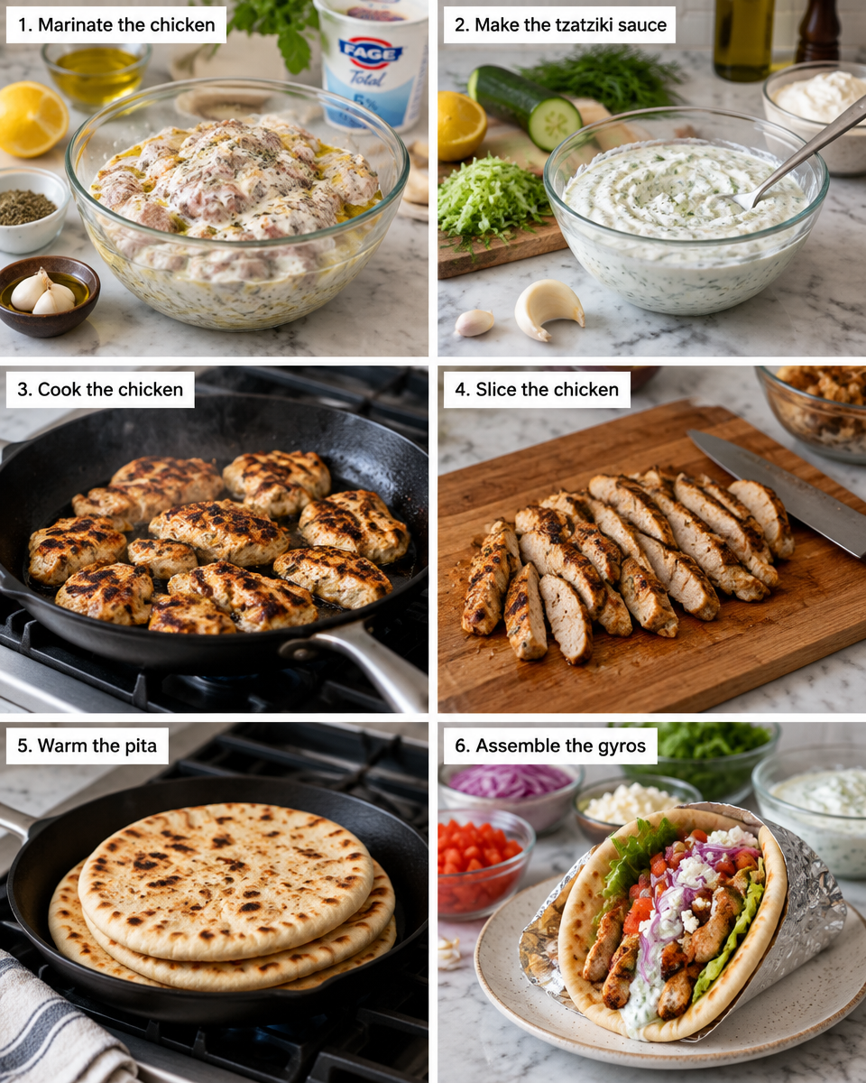 Easy Greek Chicken Gyros Recipe