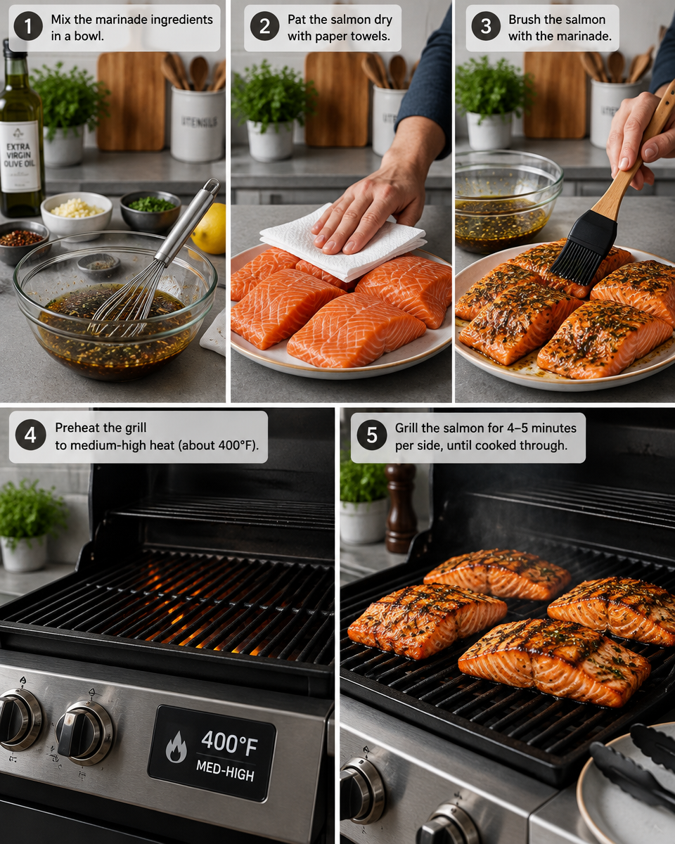 Easy Grilled Salmon Recipe — Lemon Garlic Marinade