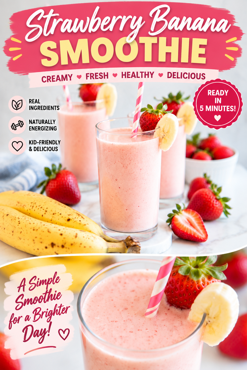 Easy Strawberry Banana Smoothie Recipe