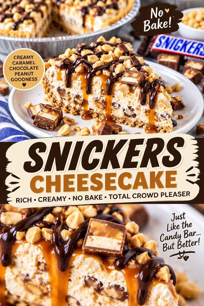 Easy Snickers Pie Recipe — No Bake