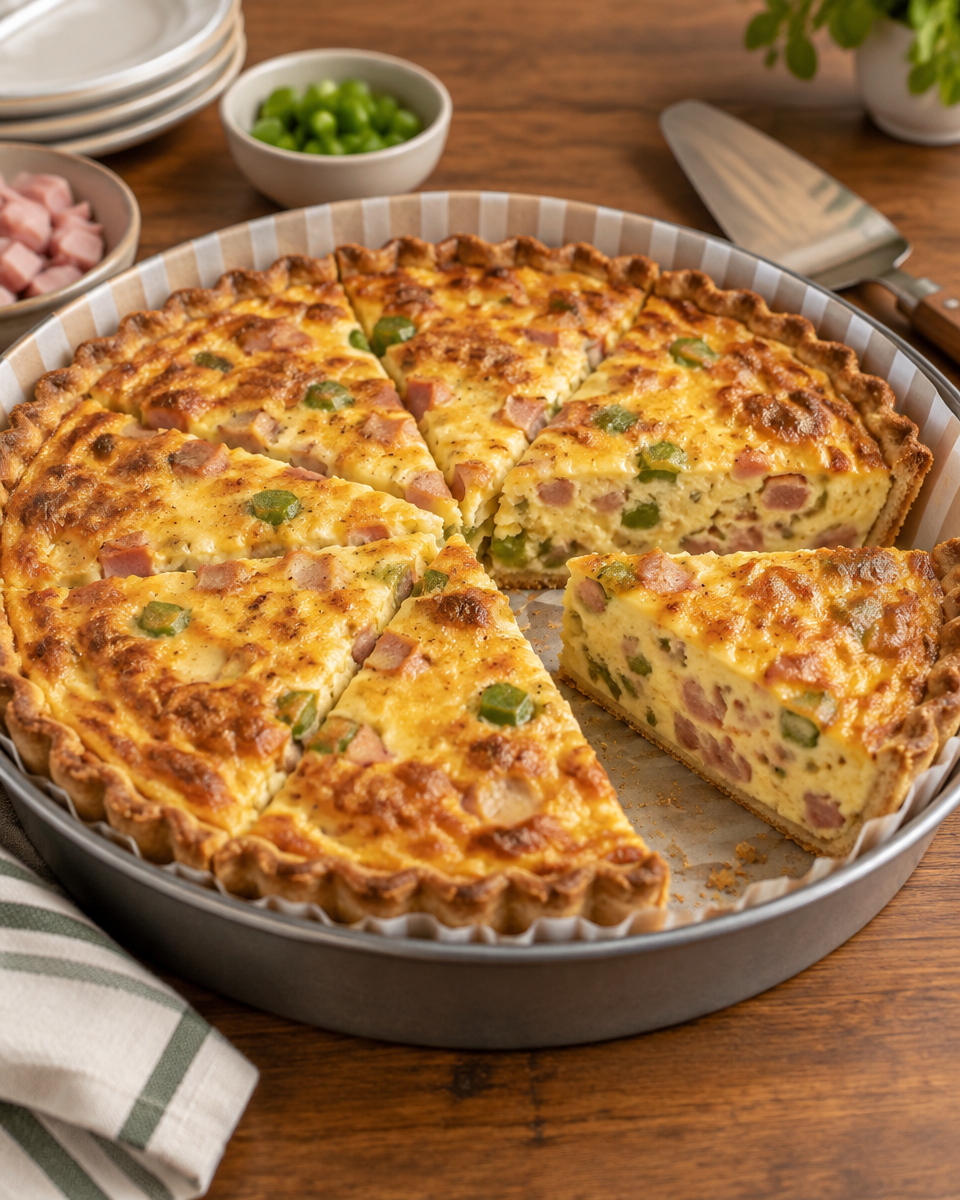 Easy Quiche Recipe — Ham and Cheese