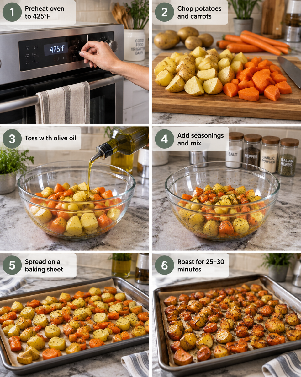 Roasted Potatoes and Carrots