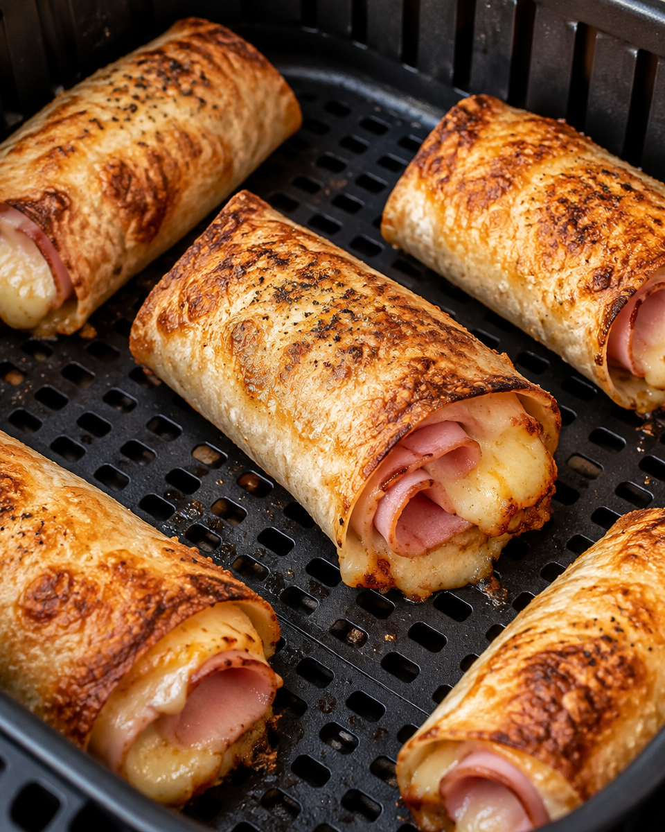 Air Fryer Ham and Cheese Wraps (Easy & Crispy)