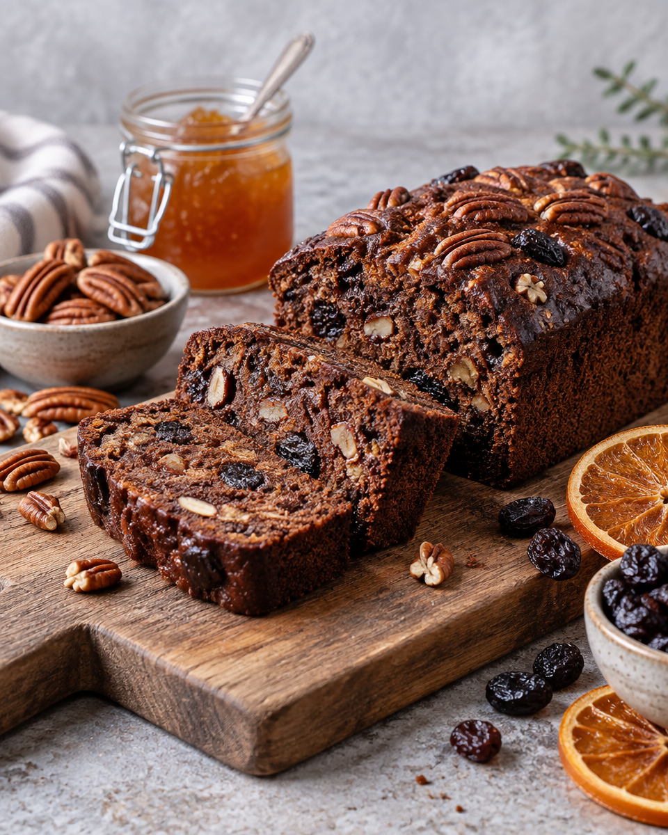 Chocolate Pecan Loaf Cake (Rich & Moist