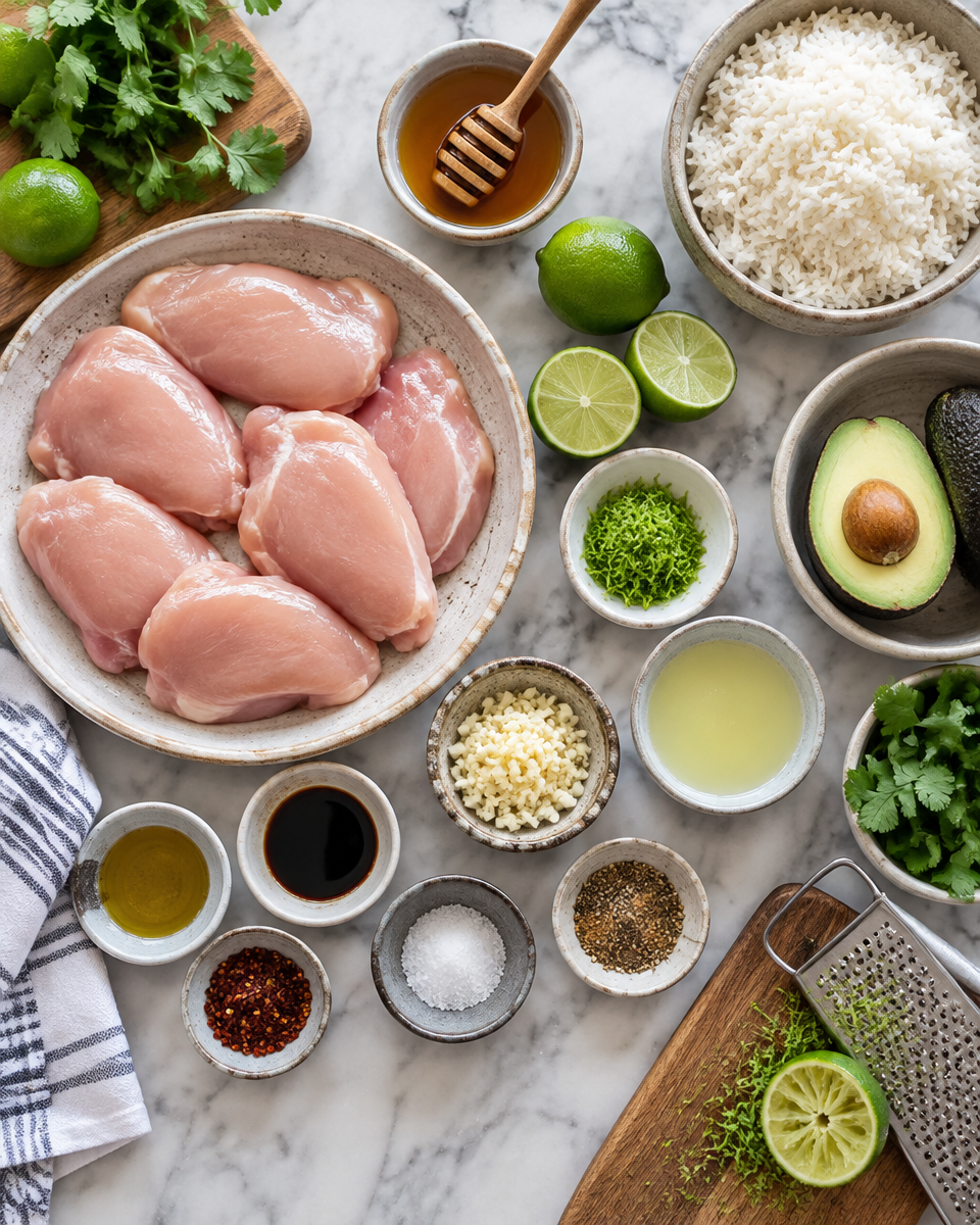 Honey Lime Chicken with Avocado Rice