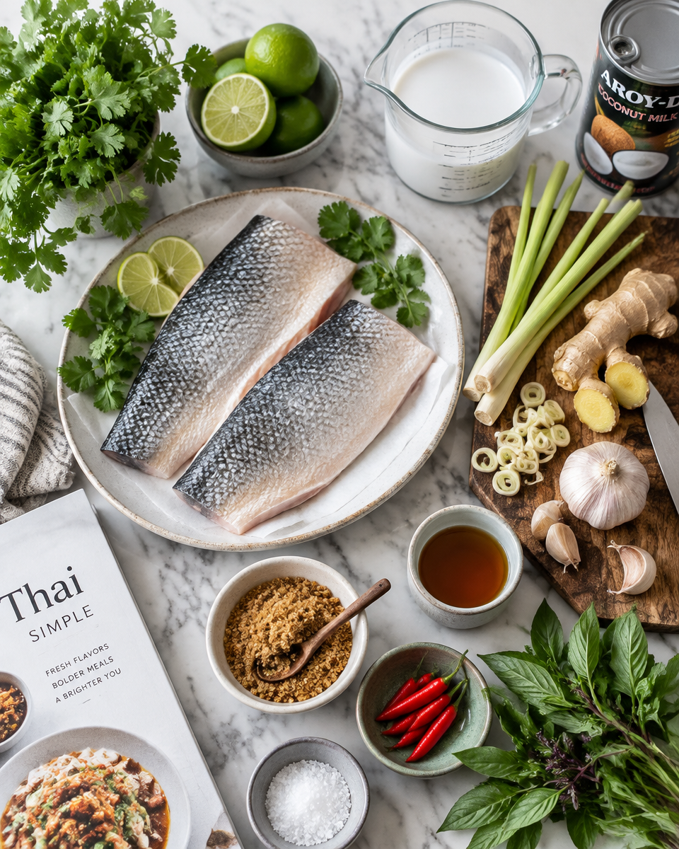 Thai Steamed Fish with Coconut Lemongrass Sauce