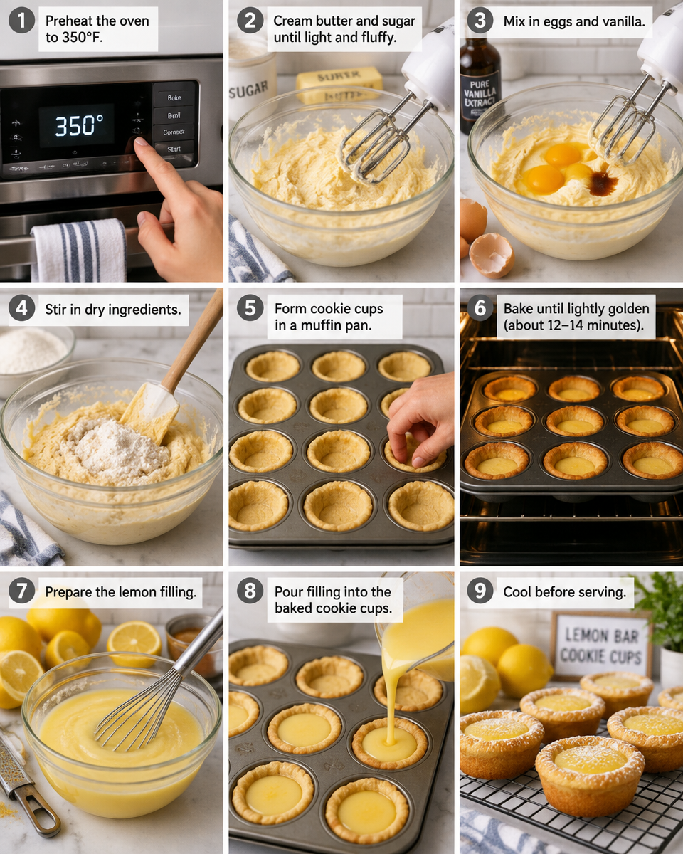 Lemon Bar Cookie Cups (Easy Bite-Size Dessert)