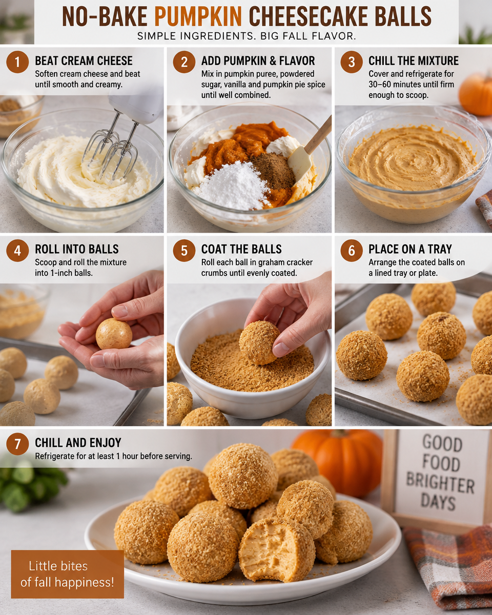 No-Bake Pumpkin Cheesecake Balls (Easy Fall Dessert)