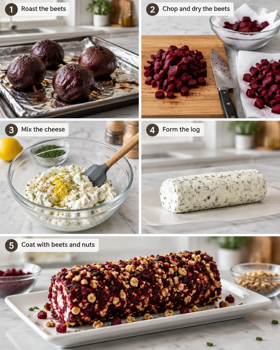 Roasted Beet Goat Cheese Appetizer Log
