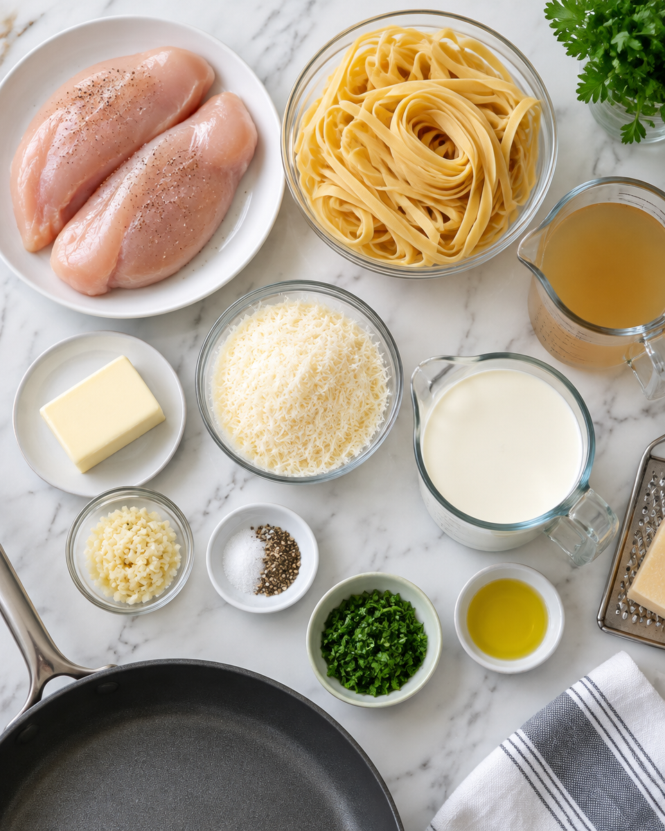 Easy Chicken Fettuccine Alfredo — One Pot