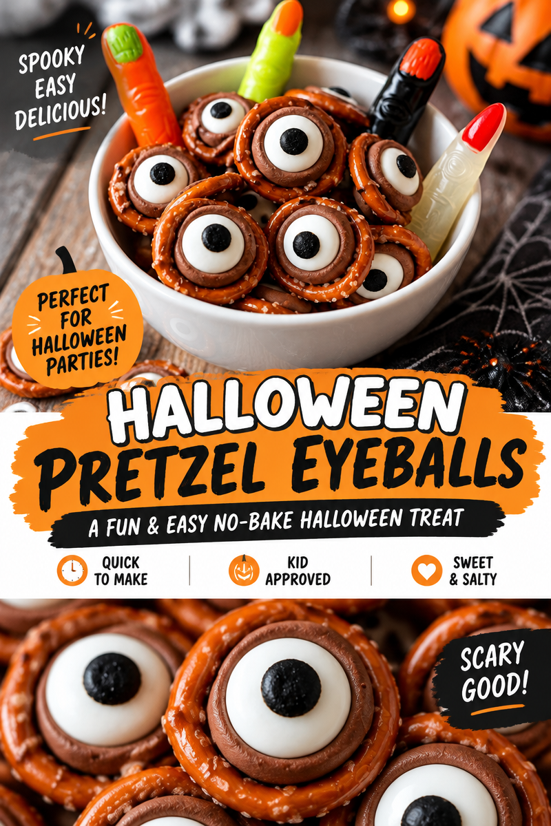 Easy Halloween Pretzel Rods — Monster Eyeballs