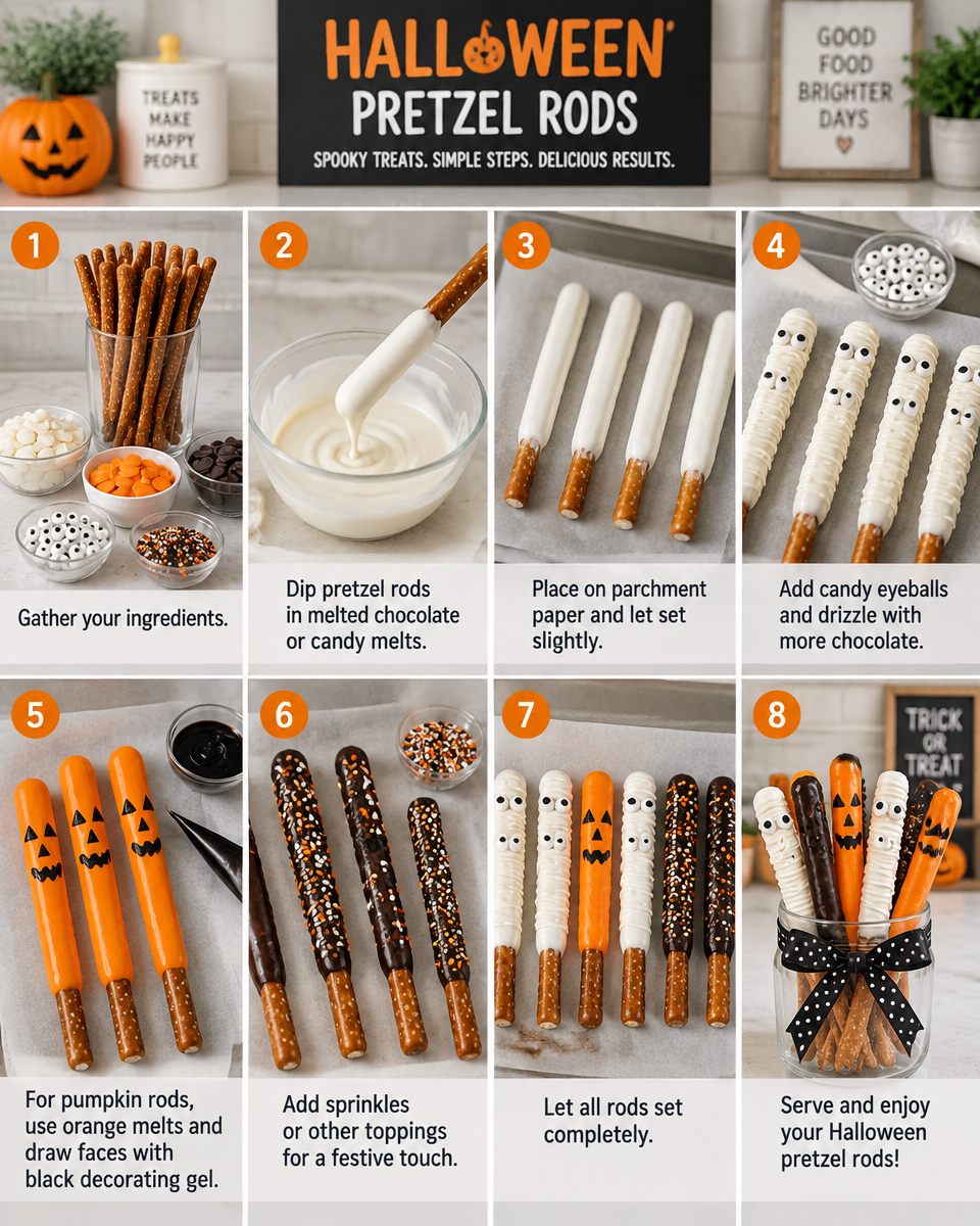 Easy Halloween Pretzel Rods — Monster Eyeballs