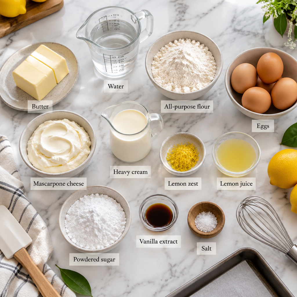 Lemon Mascarpone Cream Puffs
