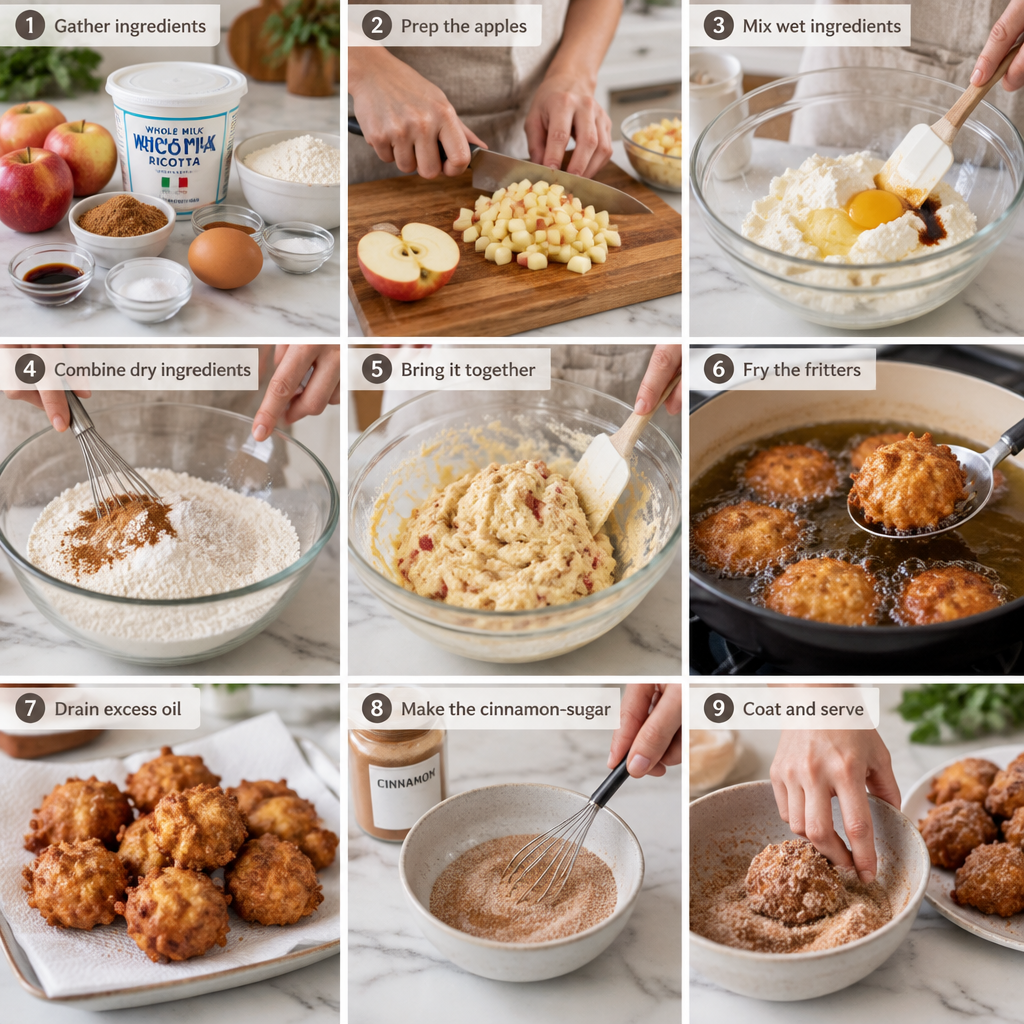Warm and Cozy Cinnamon Apple Ricotta Fritters to Savor
