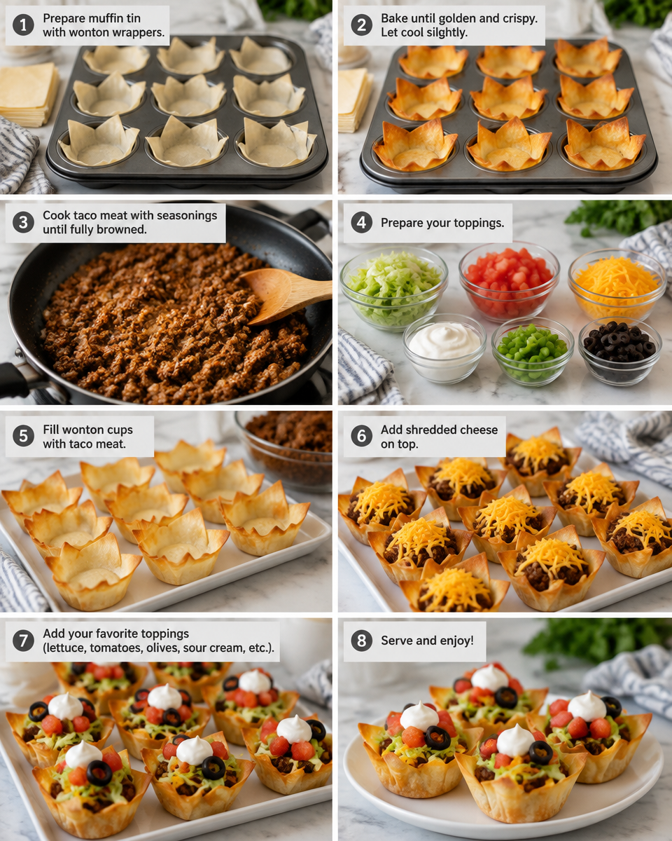 Wonton Taco Cups