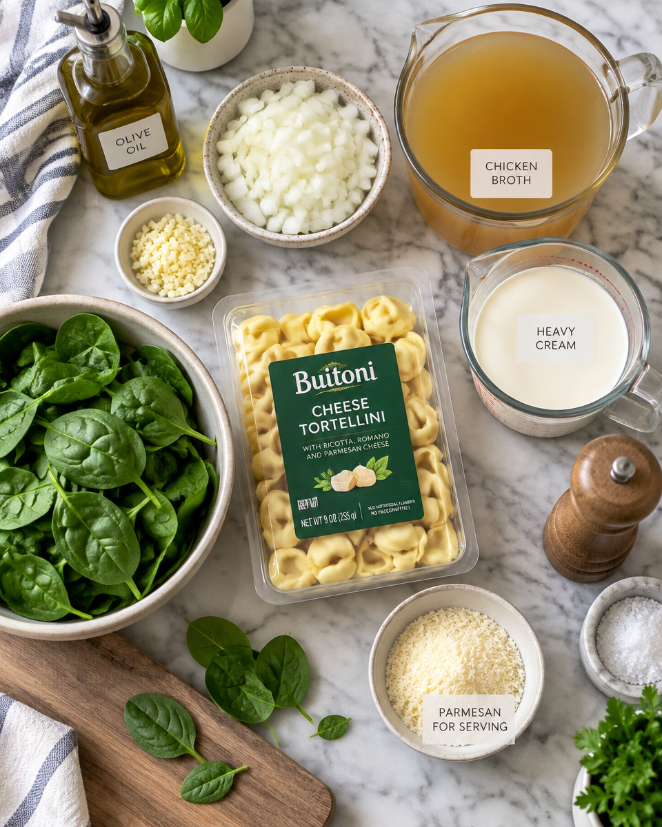 Easy Tortellini Soup Recipe — Creamy Spinach