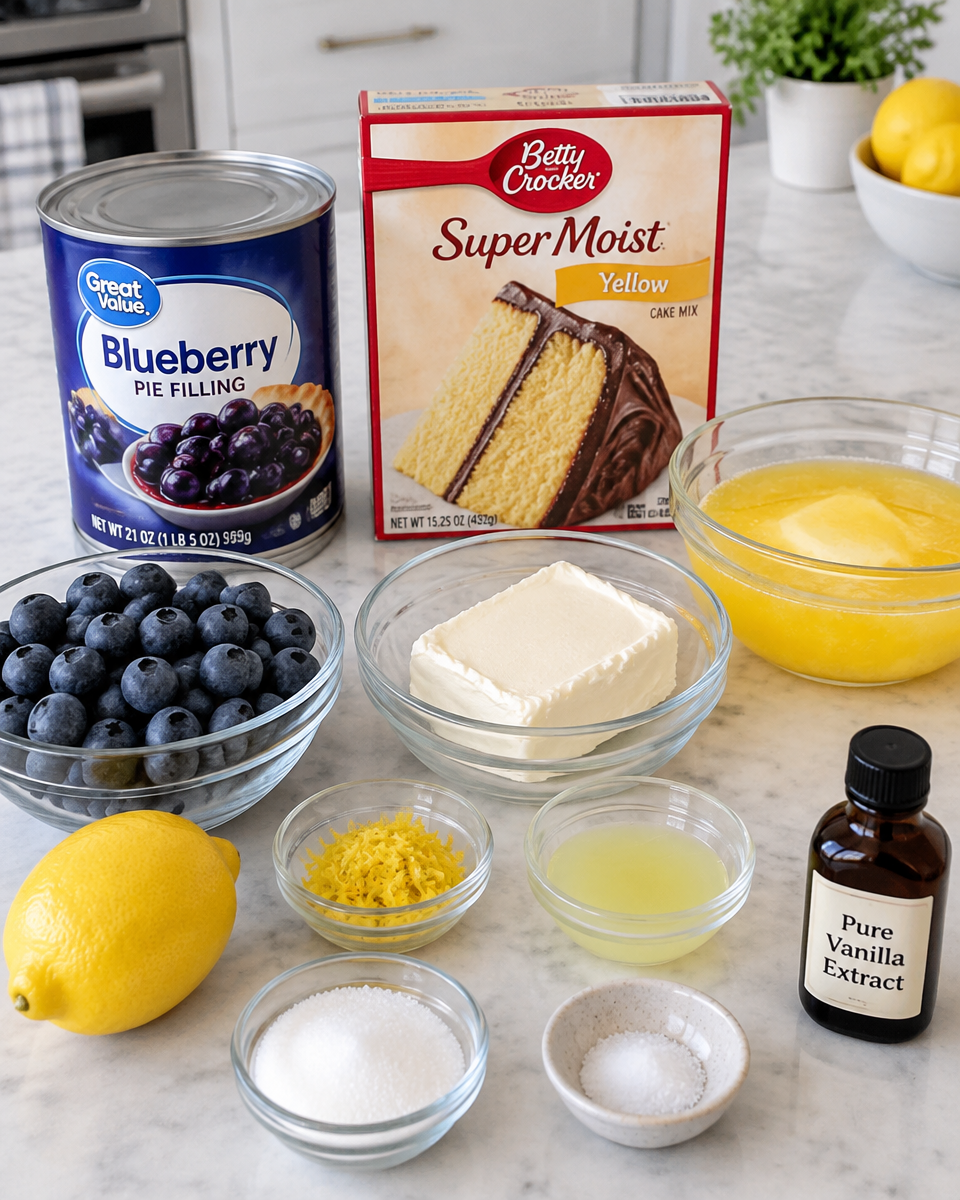 Easy Blueberry Dump Cake Recipe — Lemon Cream Cheese