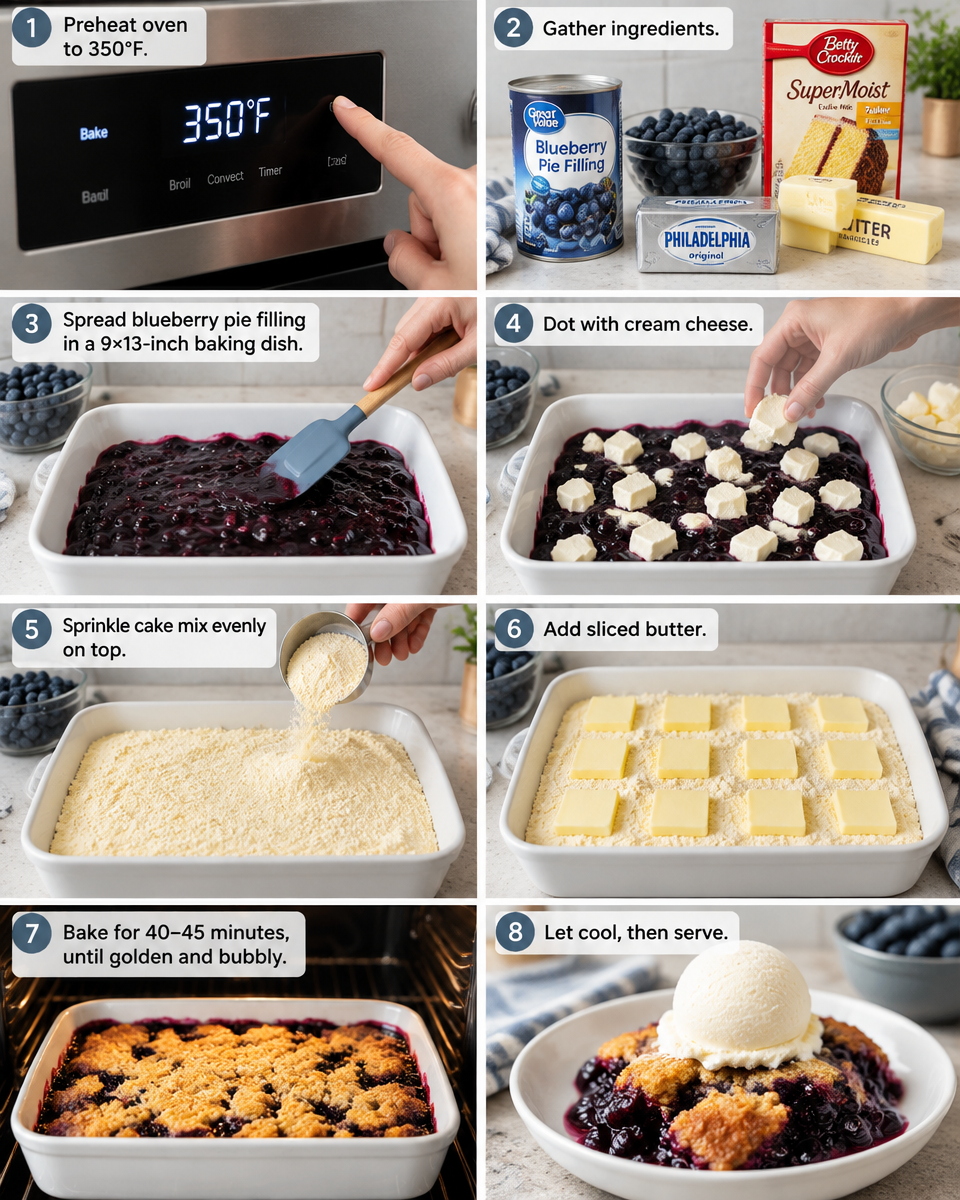 Easy Blueberry Dump Cake Recipe — Lemon Cream Cheese